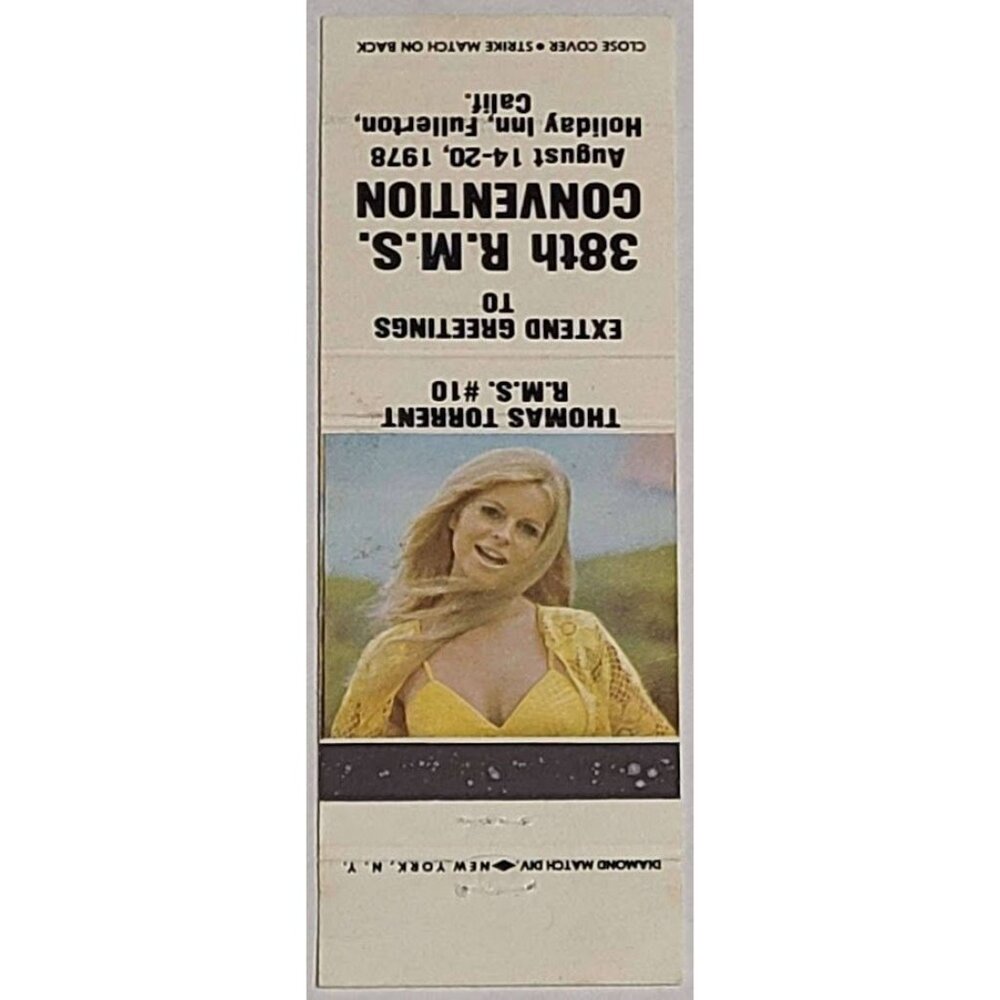 Vintage Matchbook Cover RMS 38th Convention 1978 Thomas Torrent